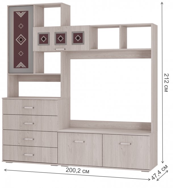 Готовая гостиная Белла ясень белый