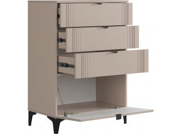 Мини-стенка Рич К1 1800х420х1800 мм кашемир / фрапучино матовый / черный