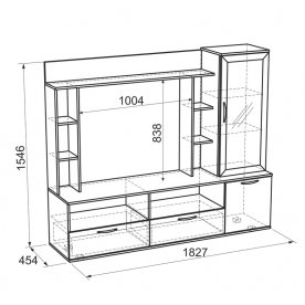 Мини-стенка Чили венге / слива валлис