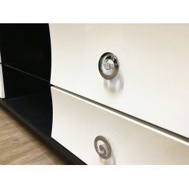 Модульная гостиная Камилла (комплектация 2) белый глянец / черный 