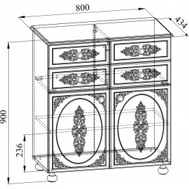 Модульная гостиная Ассоль комплектация 3