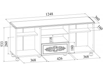 Модульная гостиная Ассоль комплектация 7