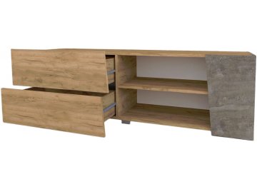 Мини-стенка Аллегро 10 камень тёмный / дуб крафт золотой комплектация 2