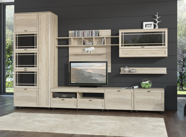 Модульная гостиная МК 47 ель 3D (комплектация 3)