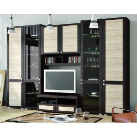 Стенка для гостиной Фиджи (комплектация 1) венге цаво / дуб сонома