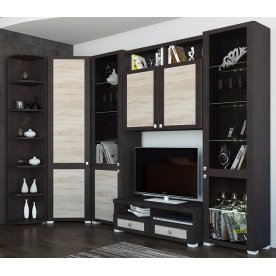 Стенка для гостиной Фиджи (комплектация 23) венге цаво / дуб сонома