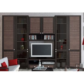 Стенка для гостиной Фиджи (комплектация 24) венге цаво / каналы дуба