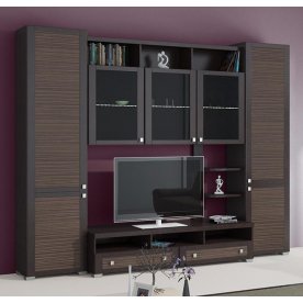 Стенка для гостиной Фиджи (комплектация 25) венге цаво / каналы дуба