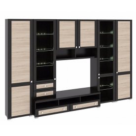 Стенка для гостиной Фиджи (комплектация 26) венге цаво / дуб сонома