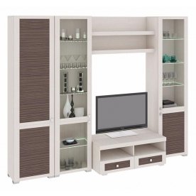 Стенка для гостиной Фиджи (комплектация 39) дуб белфорт / каналы дуба