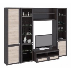 Стенка для гостиной Фиджи (комплектация 39) венге цаво / дуб сонома