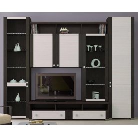 Стенка для гостиной Фиджи (комплектация 6) венге цаво / дуб белфорт