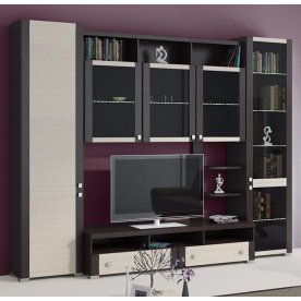 Стенка для гостиной Фиджи (комплектация 9) венге цаво / дуб белфорт