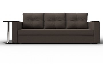Диван-кровать Дельта-Прайм со столом слева прямой амур 05 коричневая / рогожка