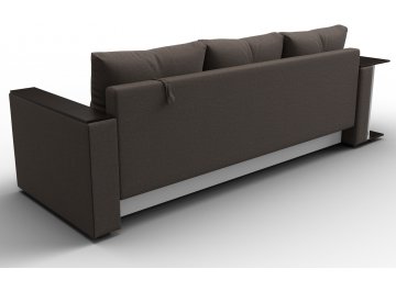 Диван-кровать Дельта-Прайм со столом слева прямой амур 05 коричневая / рогожка