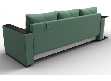 Диван-кровать Дельта-Прайм со столом слева прямой амур 11 зеленая / рогожка