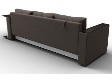 Диван-кровать Дельта-Прайм со столом справа прямой амур 05 коричневая / рогожка