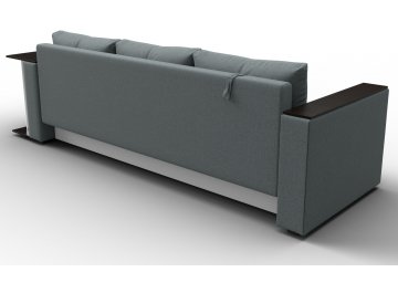 Диван-кровать Дельта-Прайм со столом справа прямой амур 07 серая / рогожка