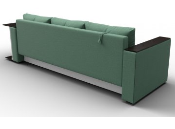 Диван-кровать Дельта-Прайм со столом справа прямой амур 11 зеленая / рогожка