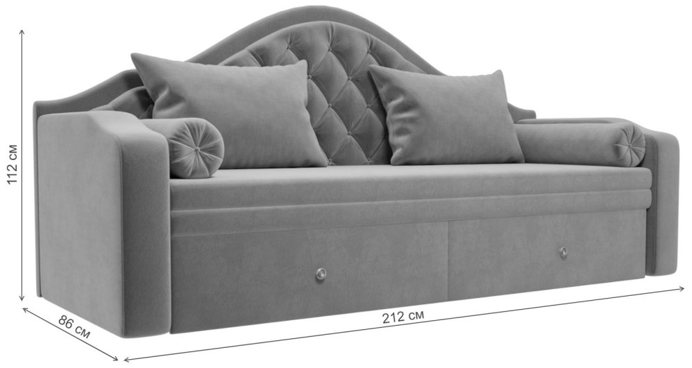 Диван детский Сойер флок серый