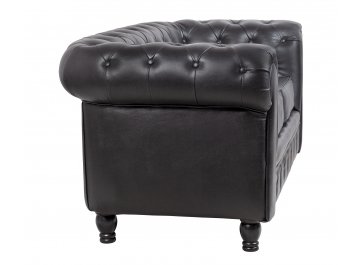 Диван из черной кожи Chesterfield Black Leather 2S