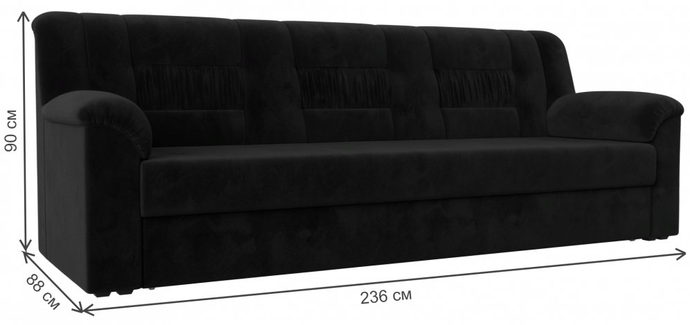 Диван Карелия черный велюр