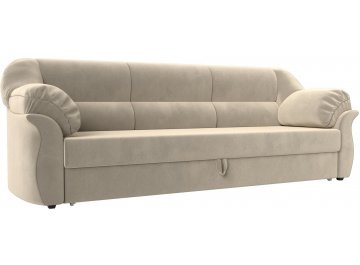 Диван угловой Карнелла бежевый микровельвет