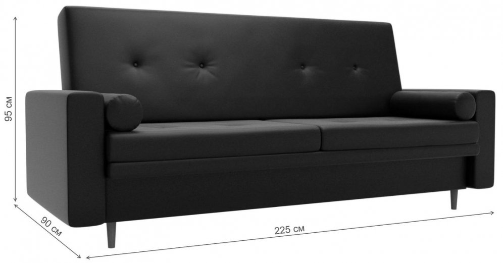 Диван прямой книжка Белфаст эко кожа коричневый