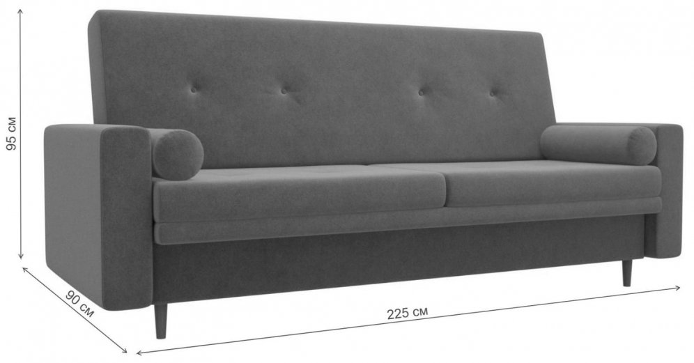 Диван прямой книжка Белфаст микровельвет фиолетовый