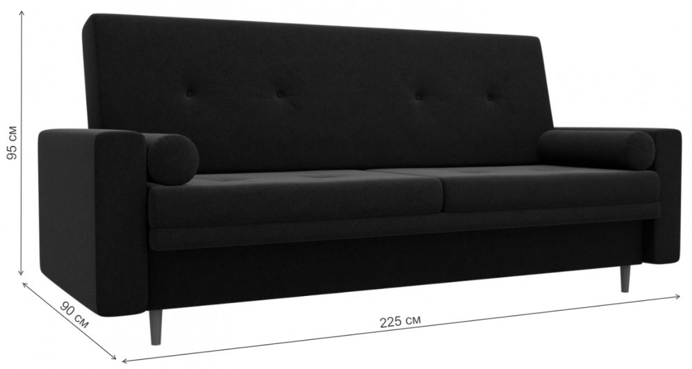 Диван прямой книжка Белфаст микровельвет коричневый