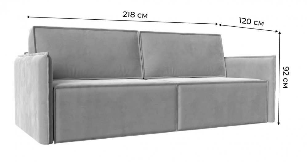 Диван Урбан-Люкс серый велюр