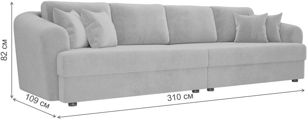 Диван Милтон рогожка серый