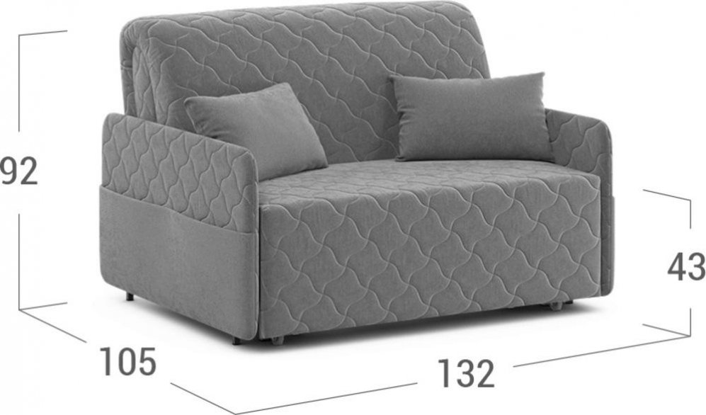 Диван Moon Family 119 / Н20 Lux v1+(2)65 v1 004872 велюр серый 74-4