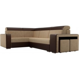 Диван угловой Мустанг с двумя пуфами