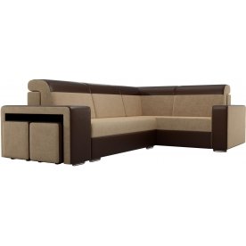 Диван угловой Мустанг с двумя пуфами