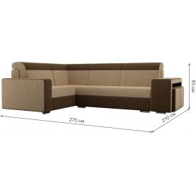 Диван угловой Мустанг с двумя пуфами