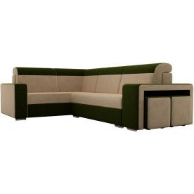 Диван угловой Мустанг с двумя пуфами