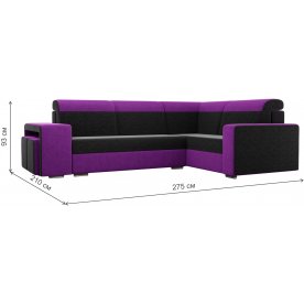 Диван угловой Мустанг с двумя пуфами