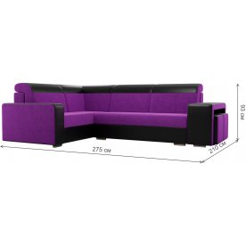 Диван угловой Мустанг с двумя пуфами