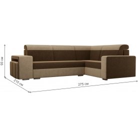 Диван угловой Мустанг с двумя пуфами