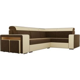 Диван угловой Мустанг с двумя пуфами