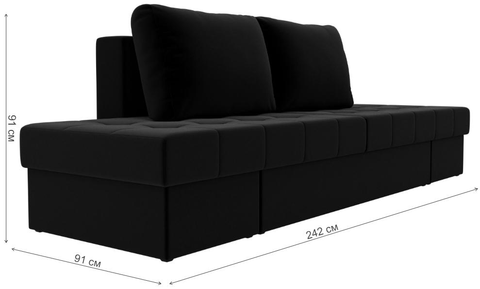 Диван Сплит микровельвет черный