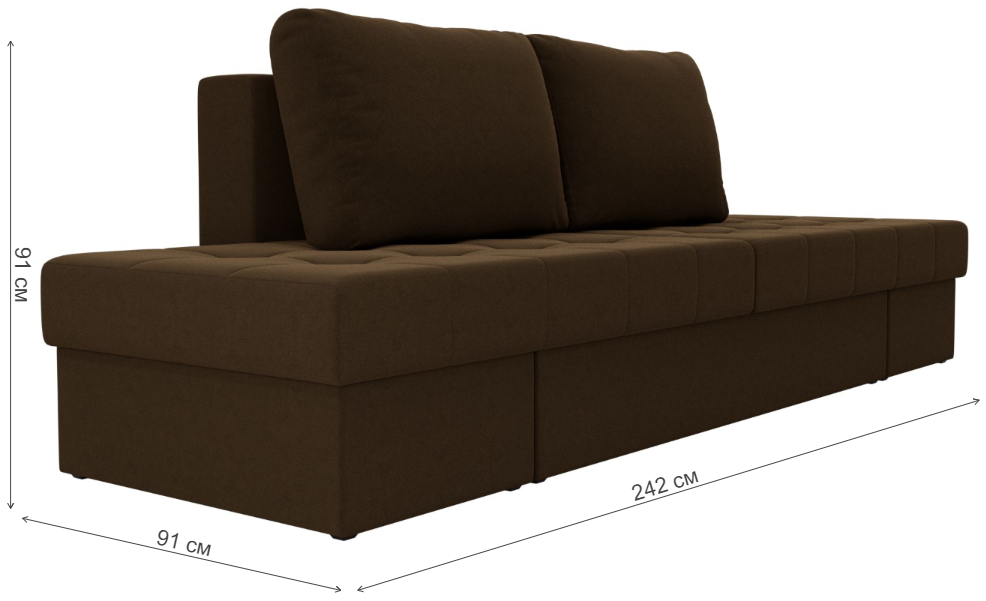 Диван Сплит микровельвет коричневый