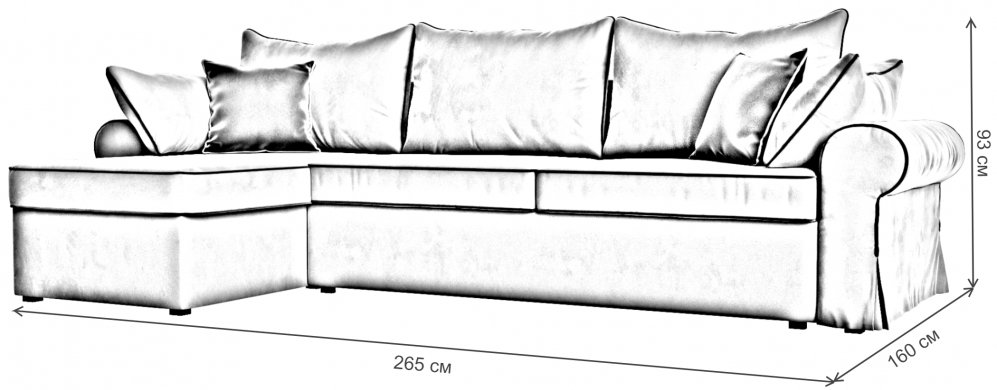 Диван Центавр левый бордовый микровельвет