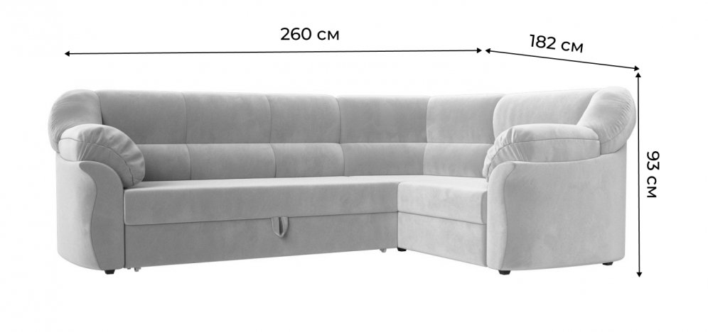 Диван угловой Эллада правый коричневый микровельвет