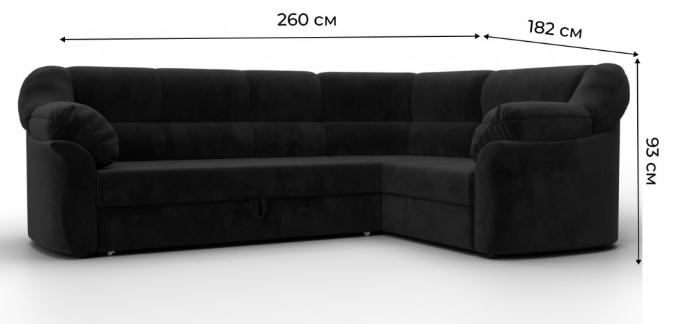 Диван угловой Эллада правый серый велюр