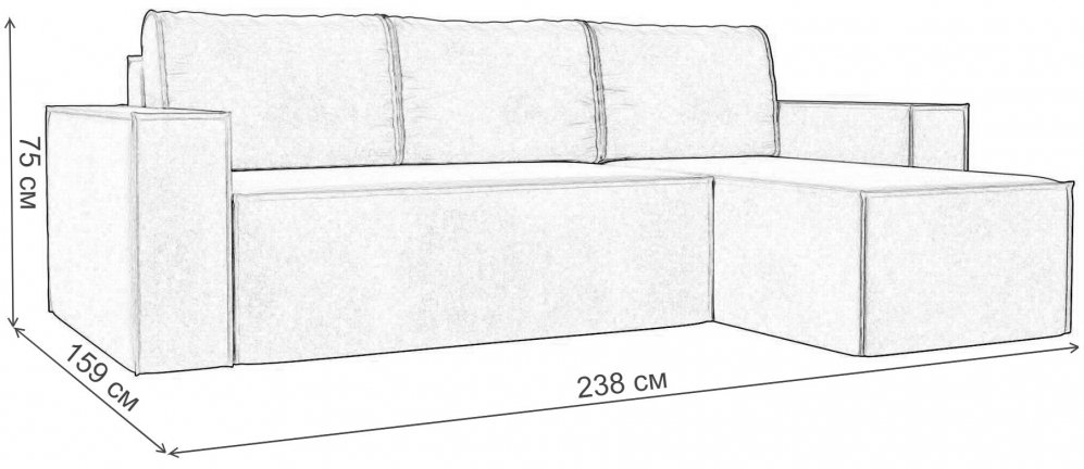 Диван угловой Куба правый микровельвет сиреневый