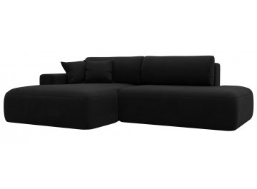 Диван Лига-036 НПБ Модерн Лонг черный микровельвет