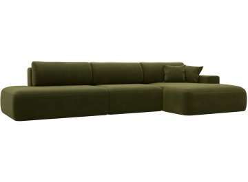 Диван-кровать Форум-036 НПБ Модерн Лонг правый зеленый микровельвет