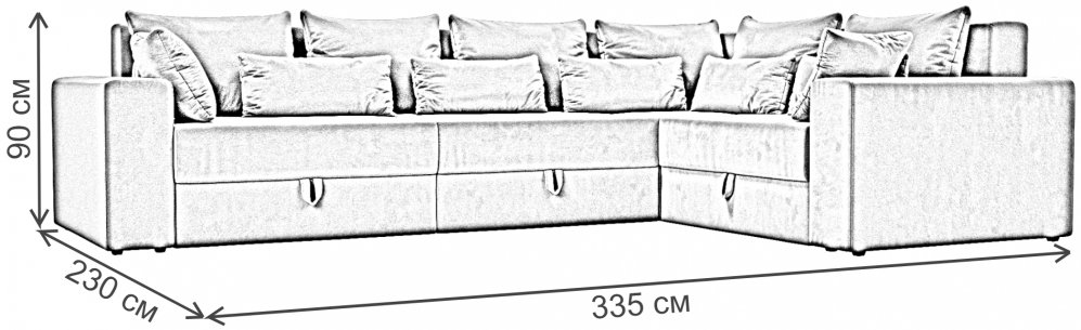 Диван Мэдисон Long правый зеленый / бежевый / зеленый велюр